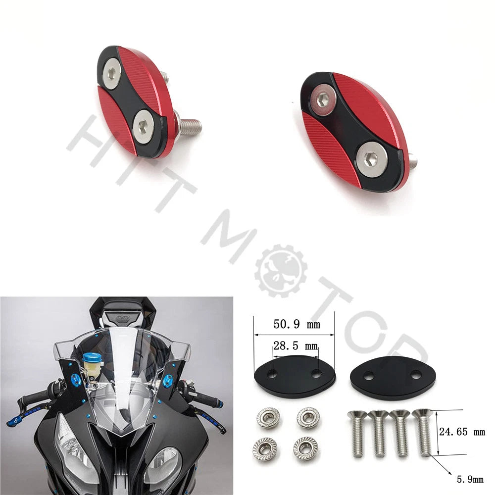 Mirror Block Off Plates for BMW S1000RR (2013–2018) Red