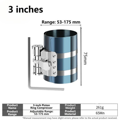 Piston Ring Clamp for Most Vehicles - Engine Repair Anti-reverse Ratchet Lock