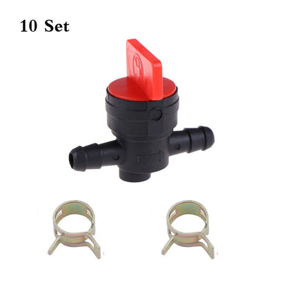 10pcs Fuel Shut Off Valve & Clamp for Briggs & Stratton (494768, 698183, 493960)