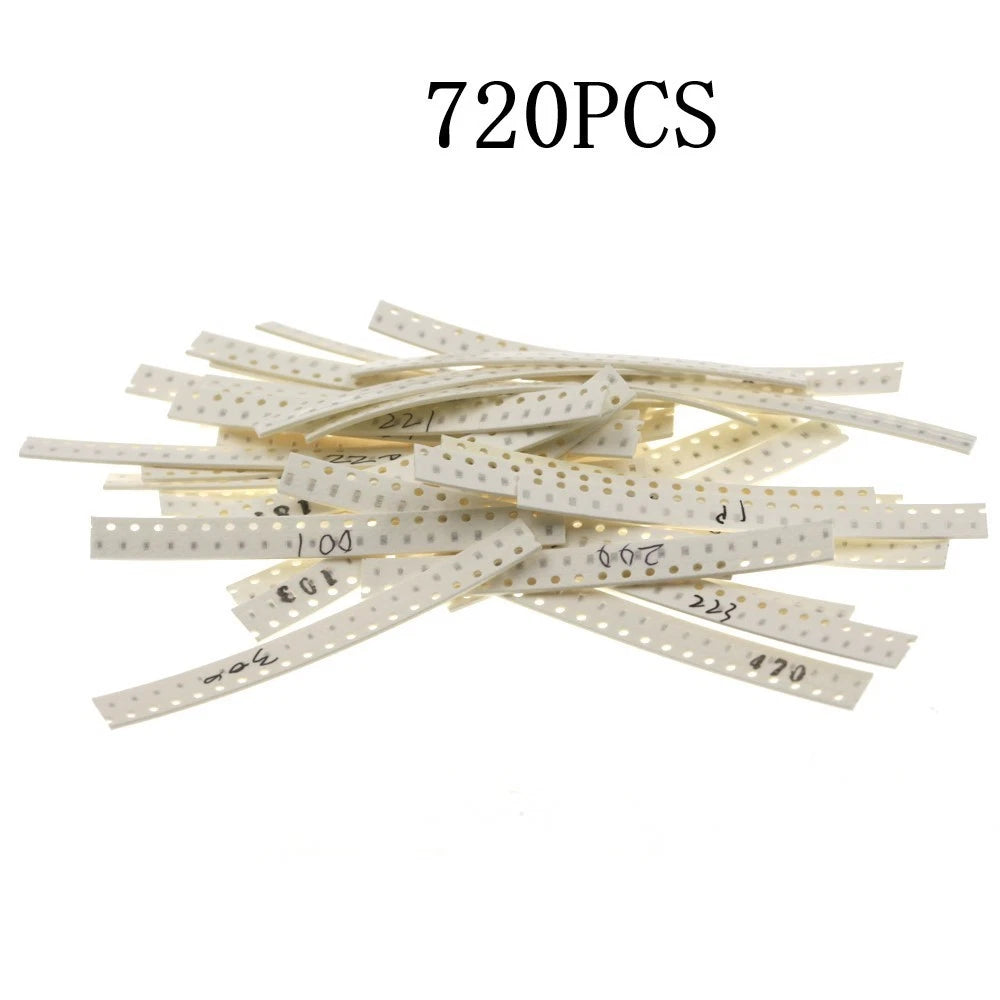 720PCS Capacitor Sample Package for Various Applications