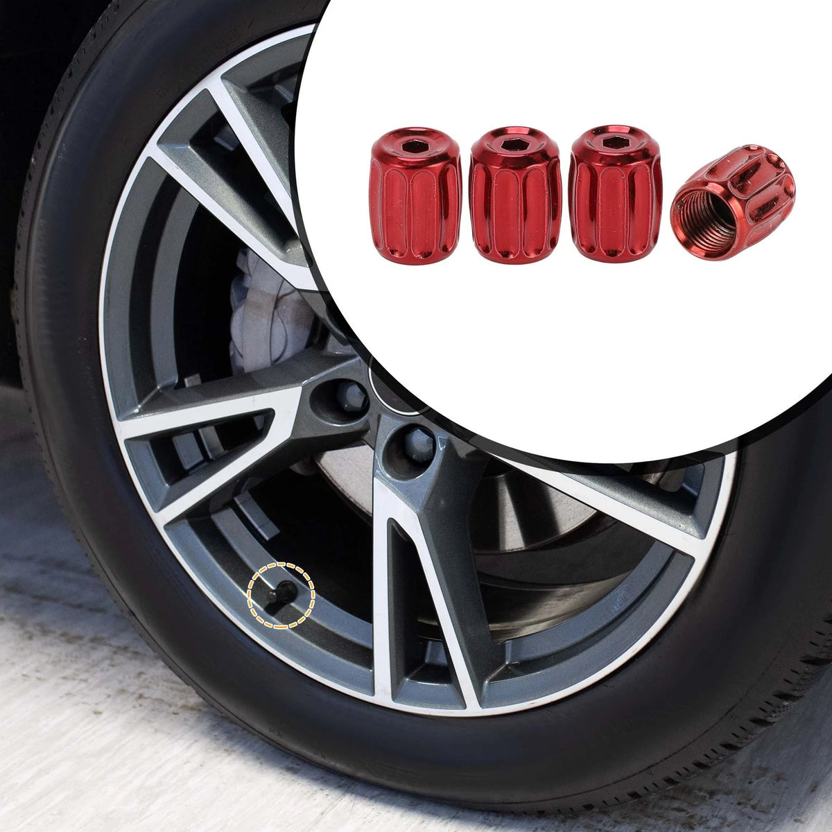 Brass Tire Valve Stem Caps Replacement for Car SUV Truck Bike RV (Set)