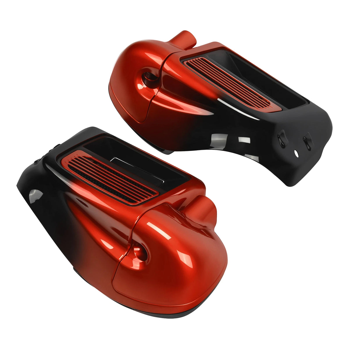 Lower Vented Fairings for Harley Touring (2014–2023) Sunset Orange/Black Fade