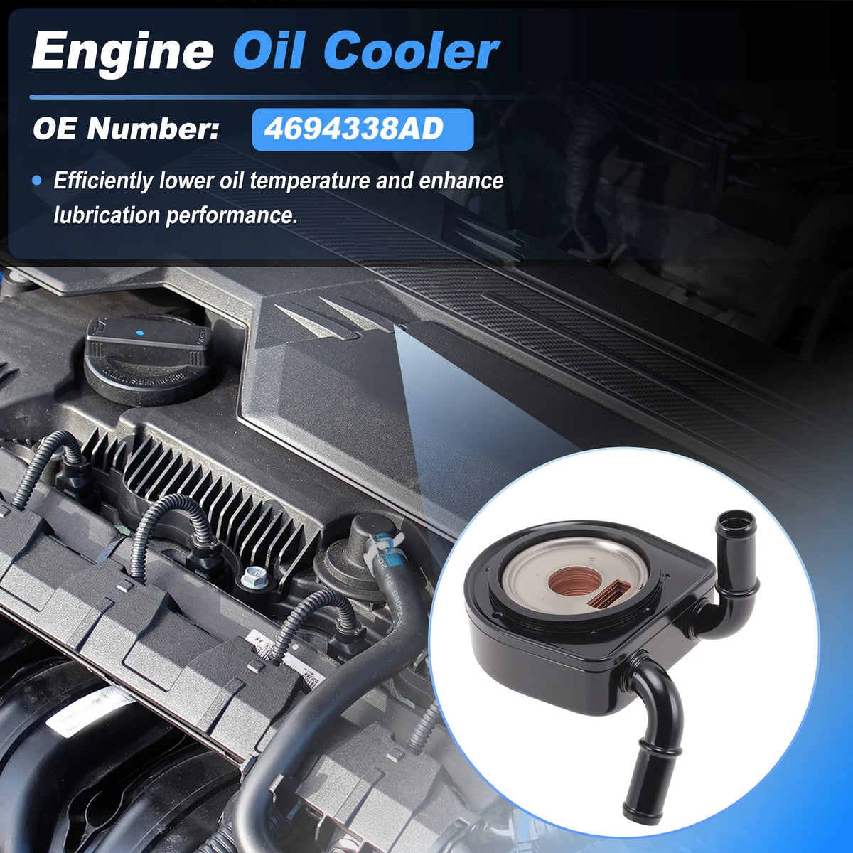 Engine Oil Cooler for Chrysler Pacifica 3.8 (2005–2007) 4694338AD Aluminum Alloy