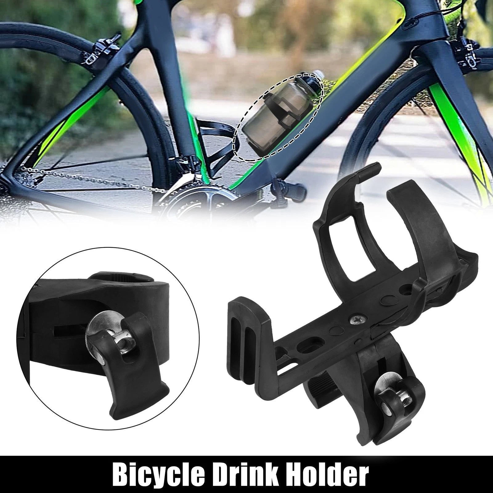 Lightweight Bike Water Bottle Cage Holder for Bicycle Plastic Black (1 Pack)
