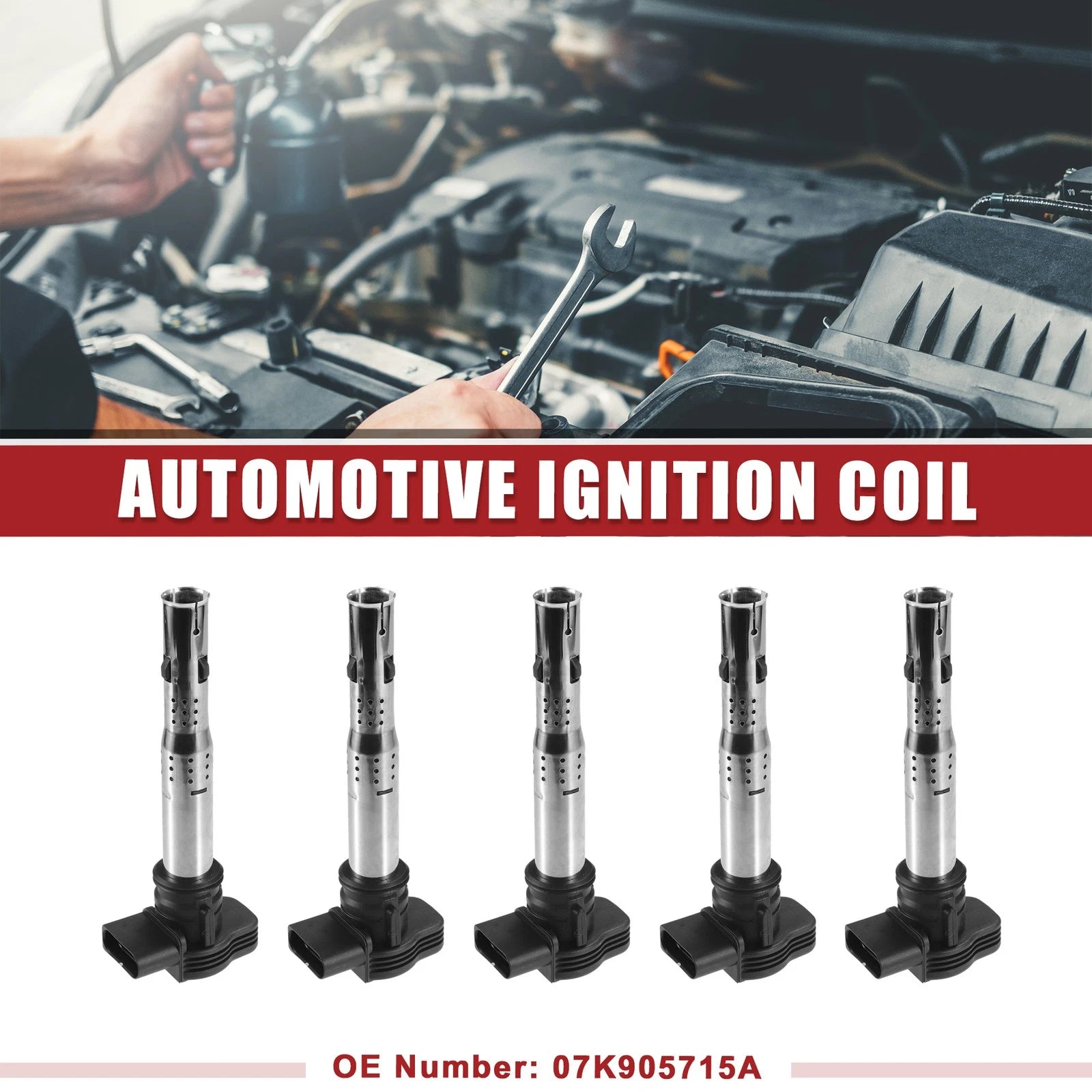 Ignition Coil Set 5 Pack Replacement for Volkswagen Jetta (2005–2015)