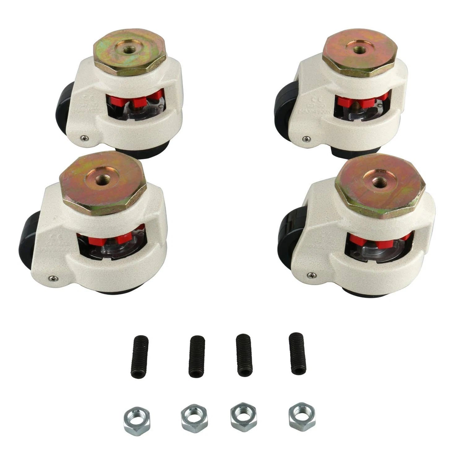 Set of 4 Leveling Casters Wheels for Various Applications (4400lbs Capacity)