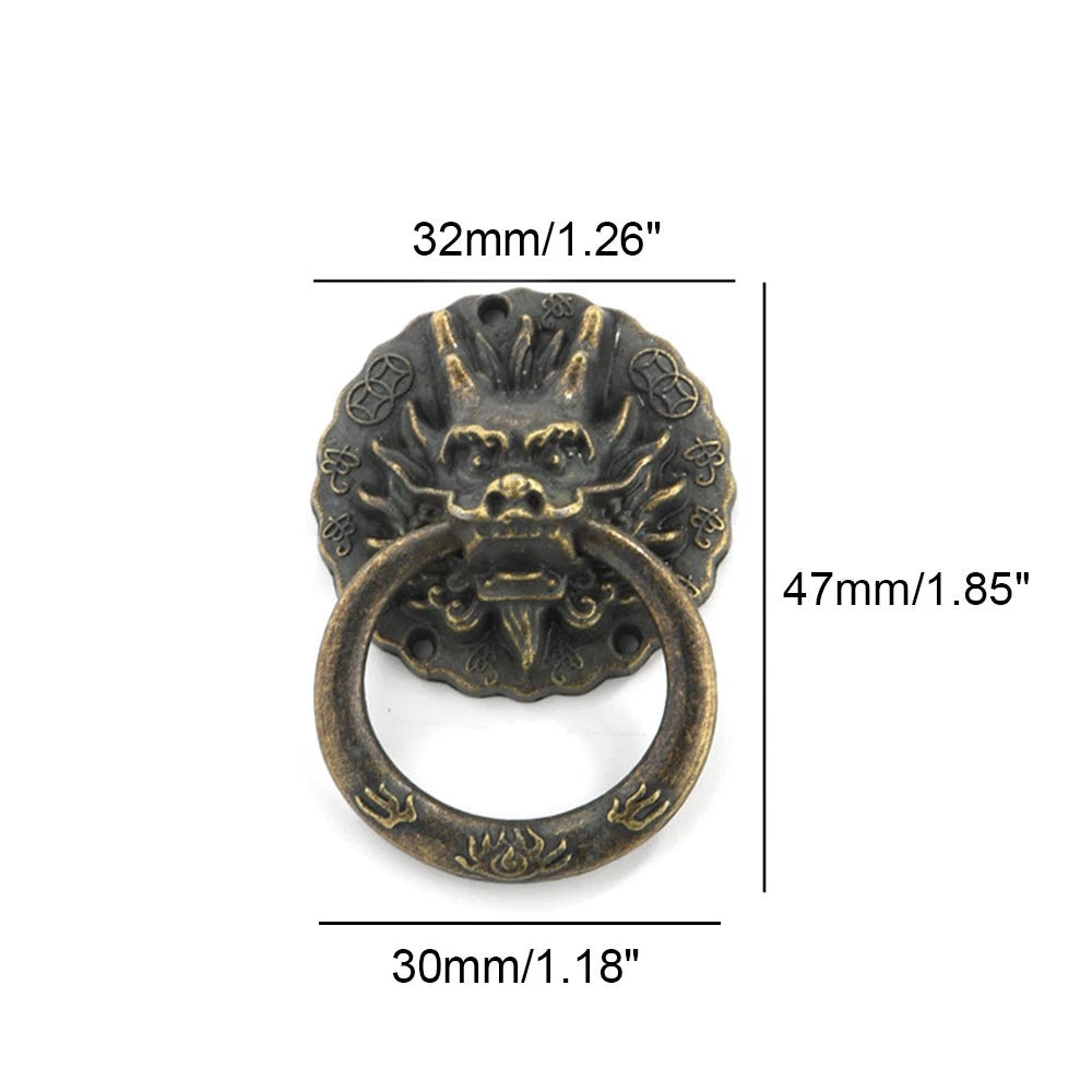 4X Antique Dragon Head Drawer Door Cabinet Knob Pulls
