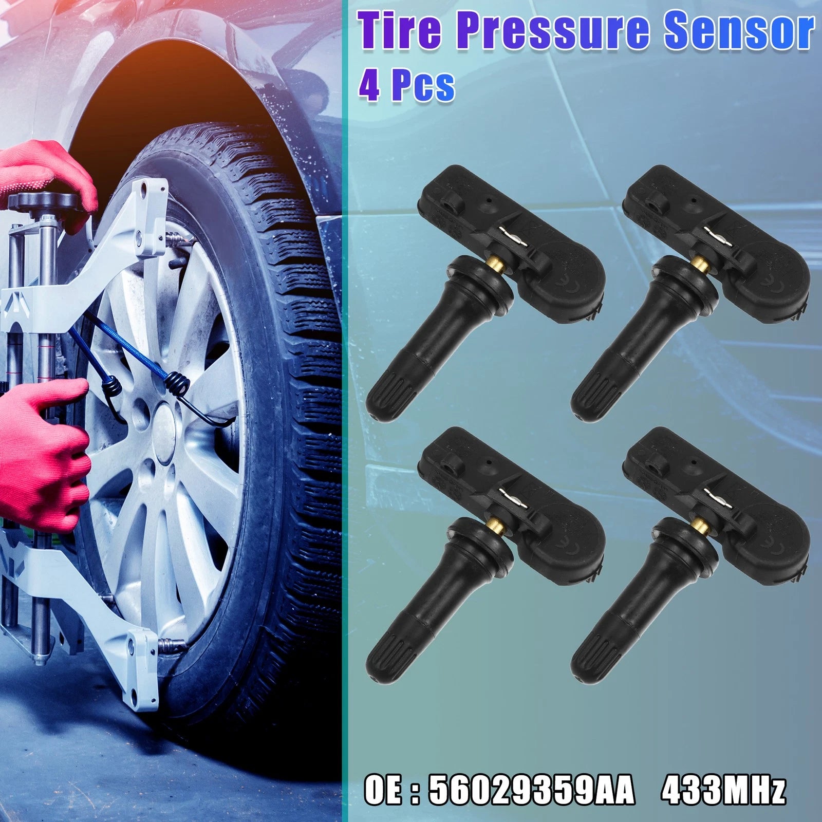 Tire Pressure Sensor 433MHz Replacement Set for Jeep Commander (2006–2010)