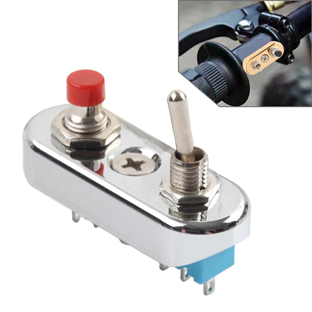 Toggle Push Button Switch for Mini Vintage Motorcycle (7/8" 1" Handlebar)