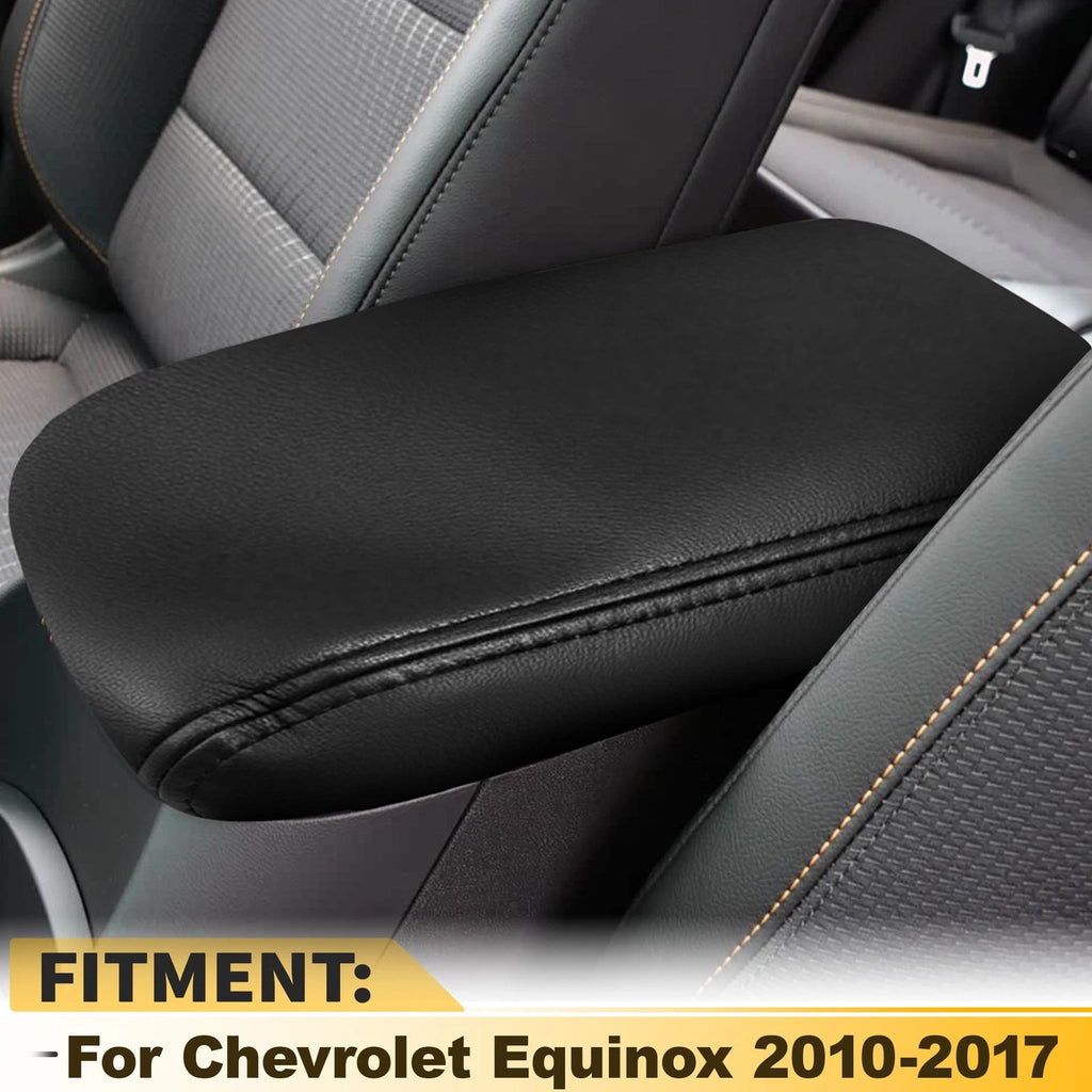 Leather Center Console Lid Armrest Cover Trim Replacement for Chevy Equinox (2010–2017)