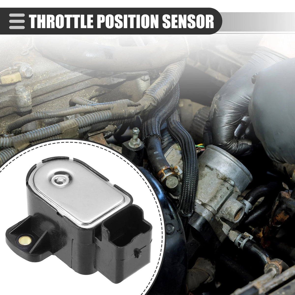 Throttle Position Sensor for Peugeot 206 307 406 Expert (Plastic, Black)