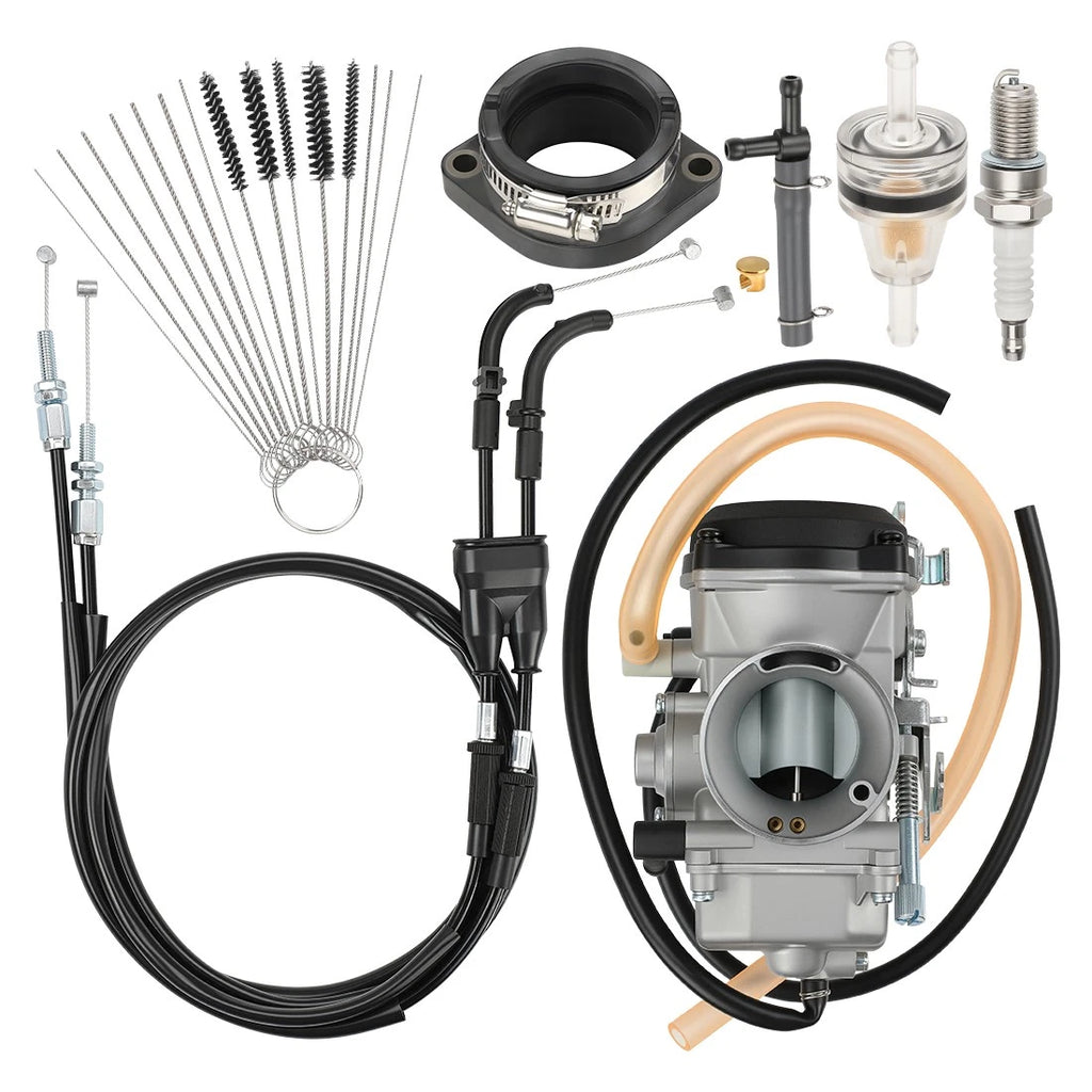 Carburetor & Intake Manifold Boot & Throttle Cable for Kawasaki KLR650 (2008–2018)