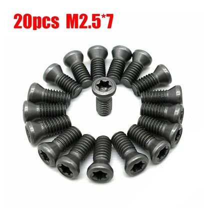 Set of 20 M2.5x7mm Torx Machine Screws for Carbide Insert Lathe Tools