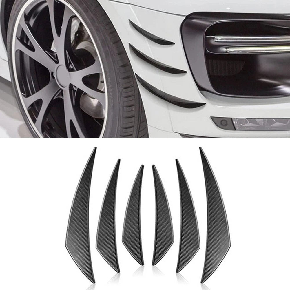 6X Front Bumper Decal Spoiler Canards Kit for Vehicle