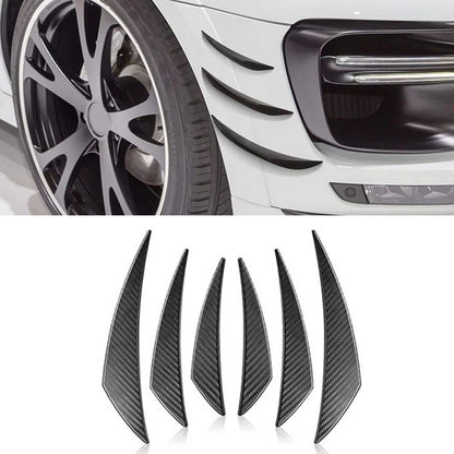 6X Front Bumper Decal Spoiler Canards Kit for Vehicle