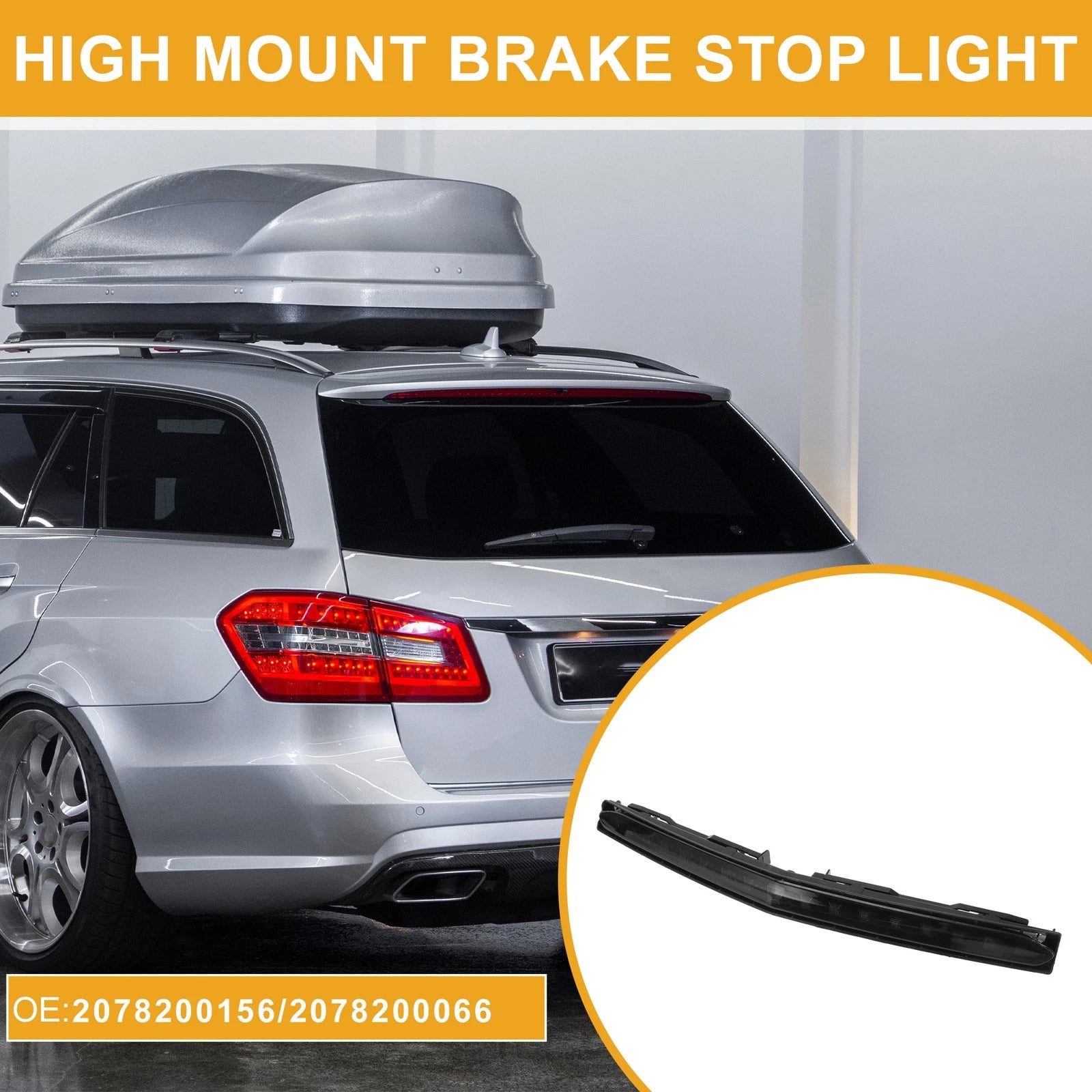 Third Brake Stop Light for Mercedes-Benz E550 (2012–2017) ABS Black