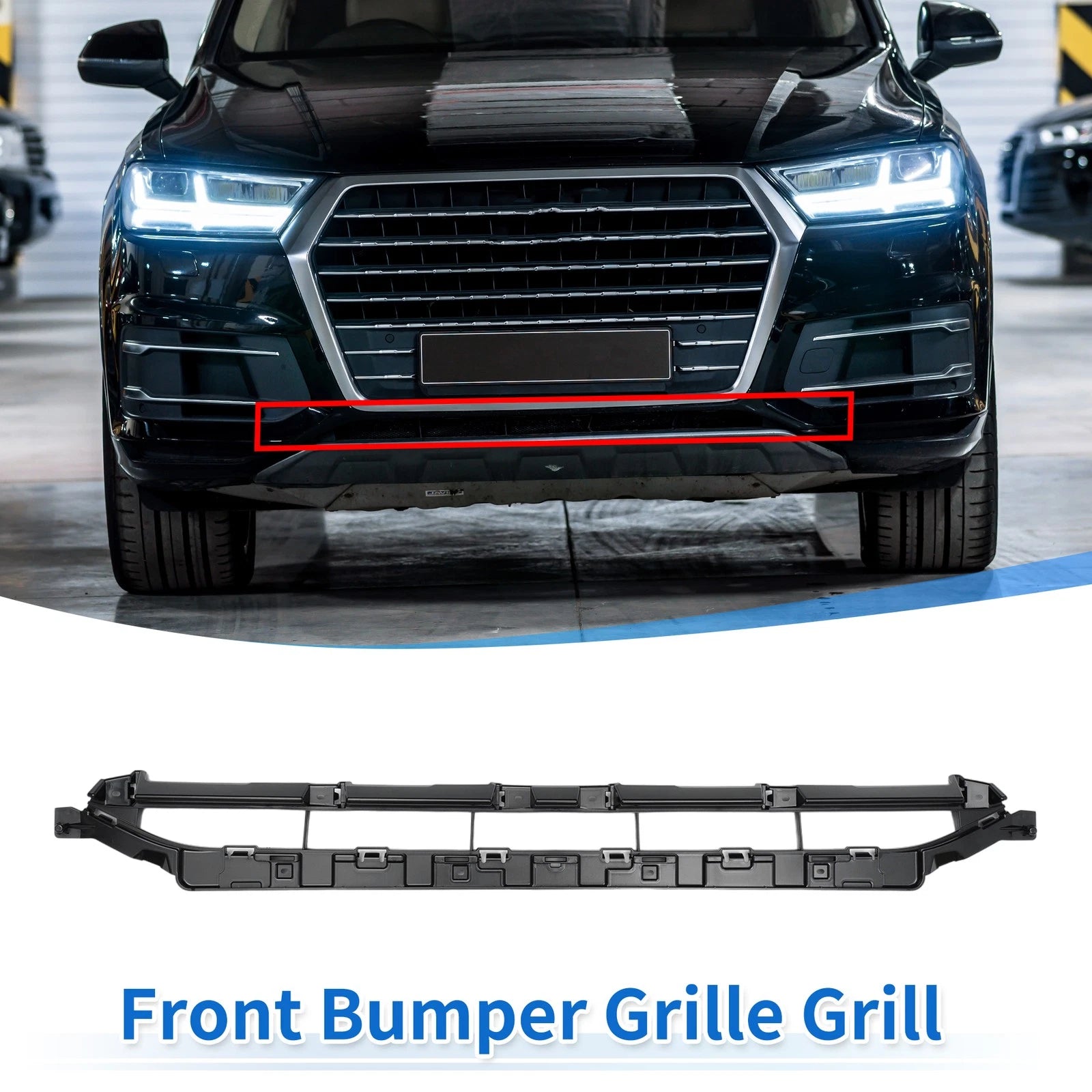 Front Lower Bumper Grille Grill Replacement for Audi Q7 (2016–2019) ABS
