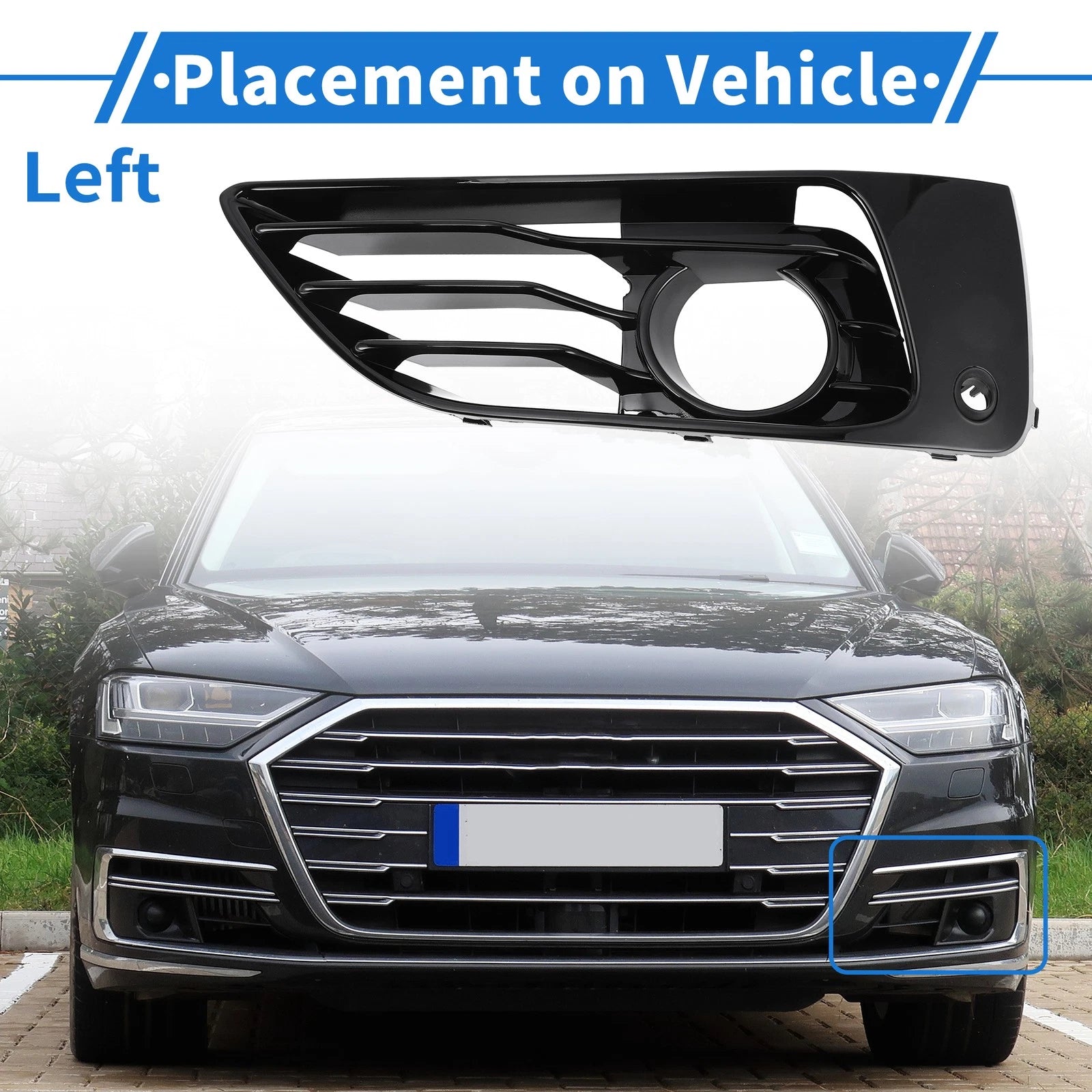 Front Left Fog Light Grill Replacement for BMW 2 Series (2017–2020)