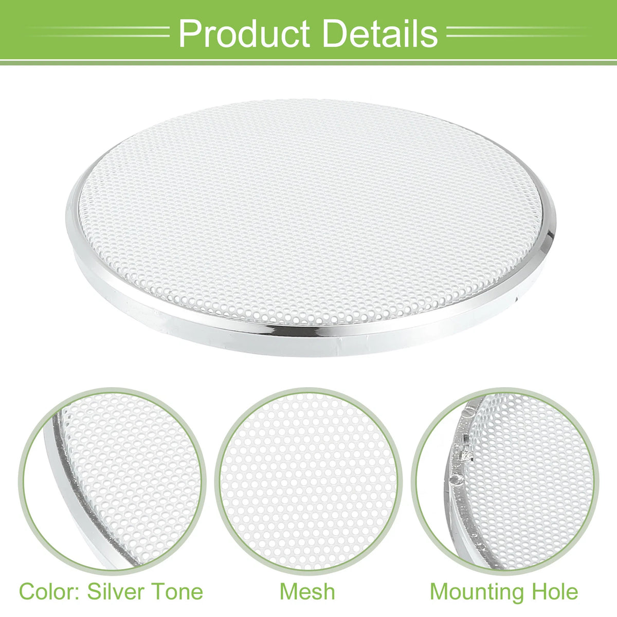 3" Speaker Grill Cover for Car Subwoofer (Universal Fit) Silver Tone White