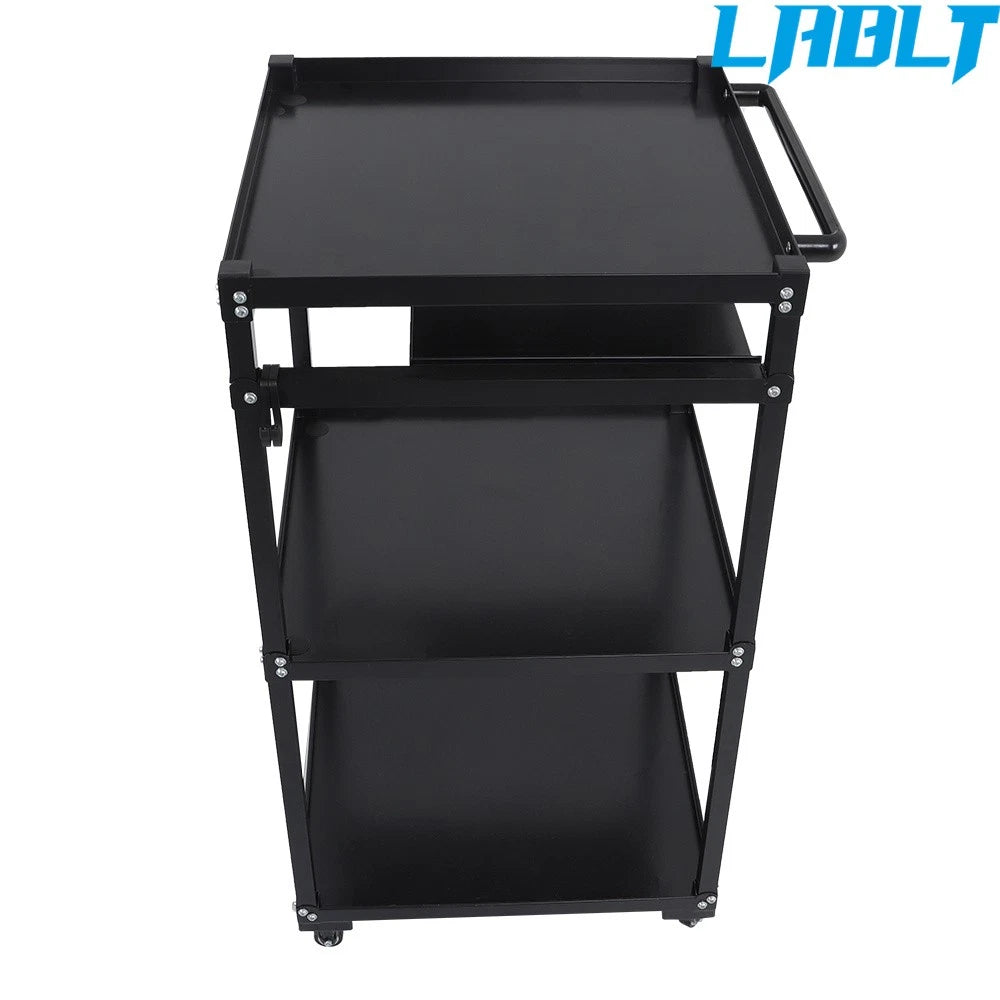Height Adjustable Utility Steel Mobile Desk AV Cart with Storage