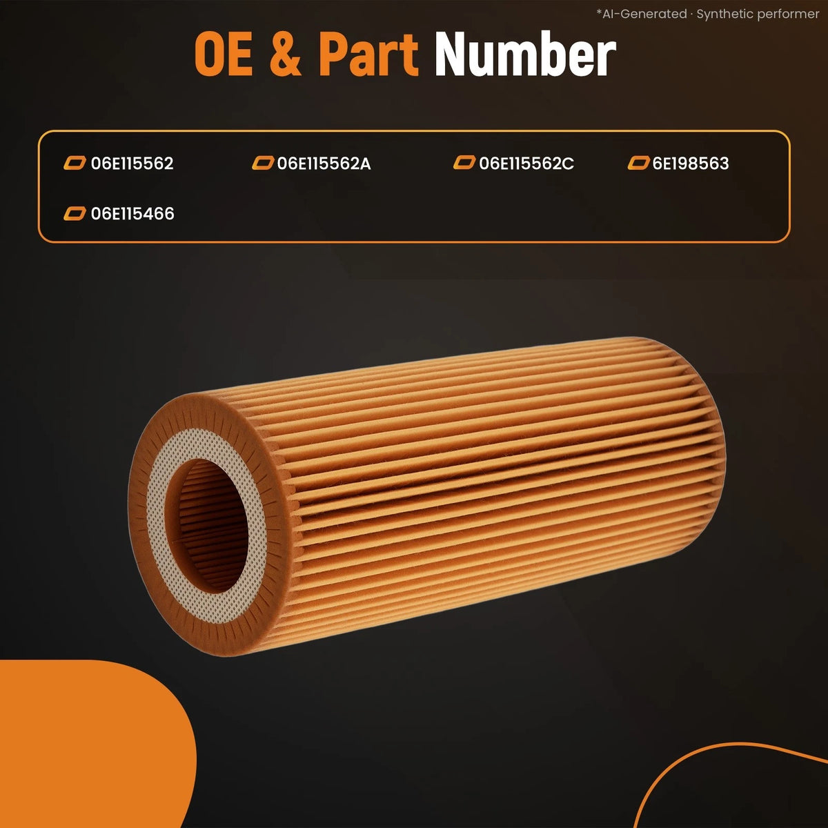 6PCS Oil Filter for Audi A4 A6 Q5 S4 S5 Porsche Cayenne (2005–2018) 06E115562C
