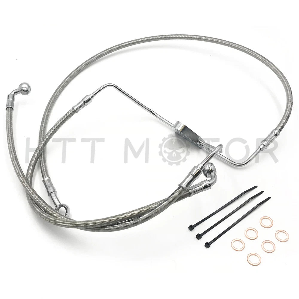 Stainless Brake Line Kit for Harley Touring (2008–2013) 16" Monkey Handlebars
