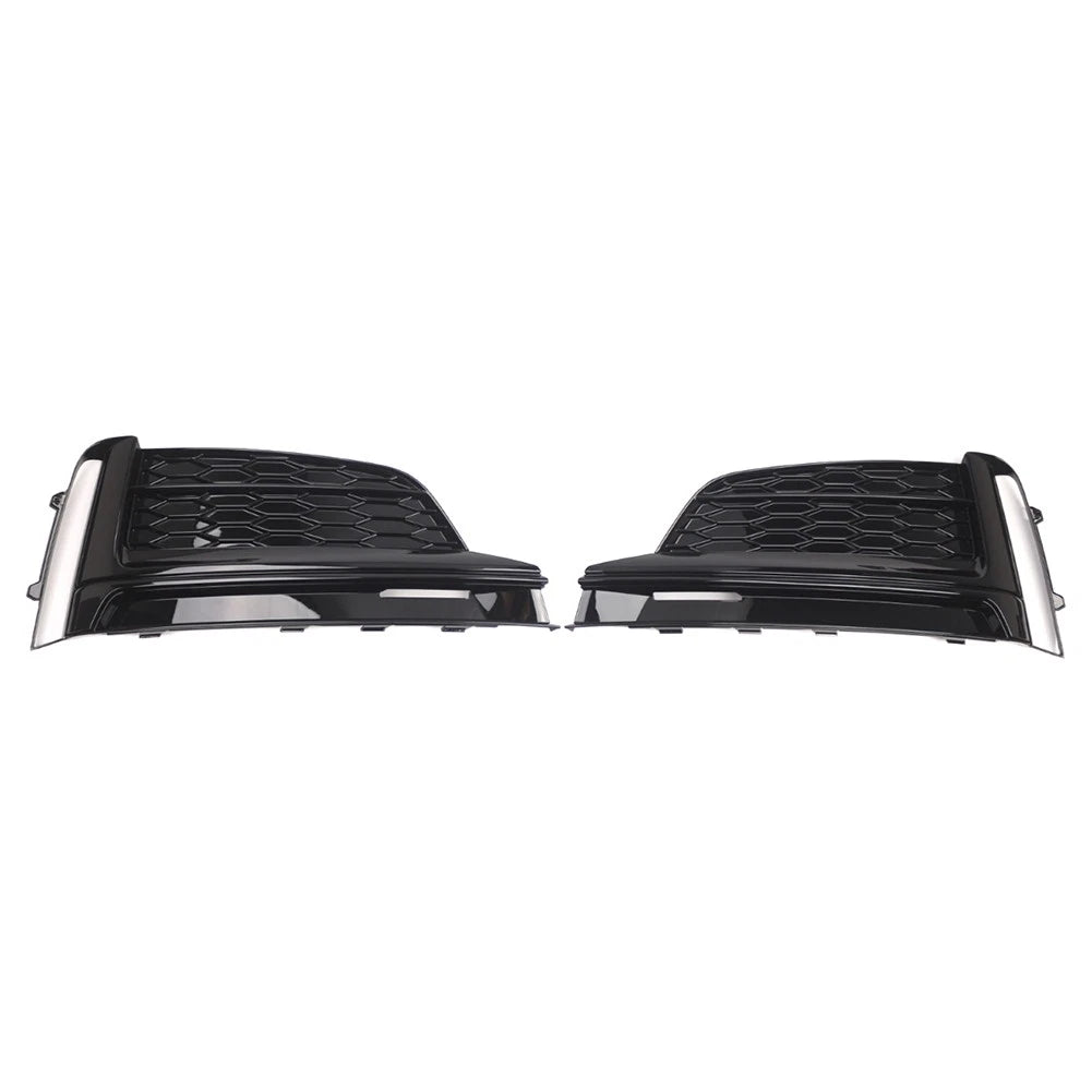 1 Pair Black Front Bumper Fog Light Grille Cover for Audi A5 S5 (2017–2019)