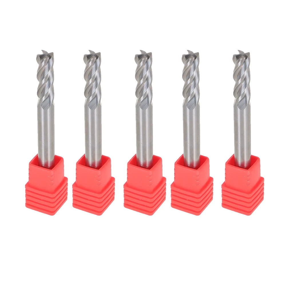 5 PCS 1/4" 4 Flute Carbide End Mill for