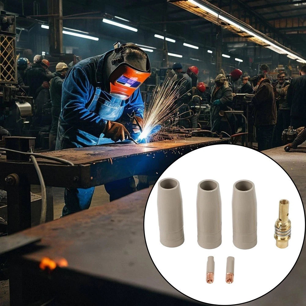 6PCS Red Copper MIG Welding Accessories for 15AK Torch Coated Design