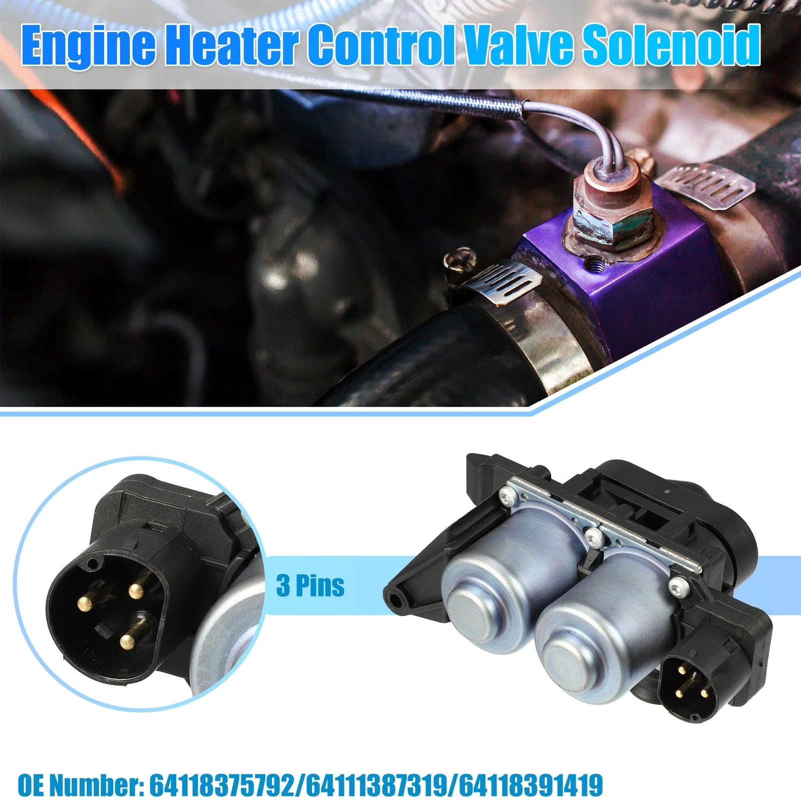 Engine Heater Control Valve Solenoid Replacement for BMW 318i (1992–1999)