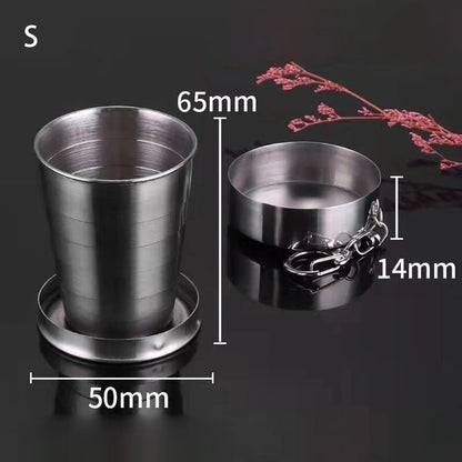 304 Stainless Steel Compact Mug for Outdoors (Lightweight Folding Design)