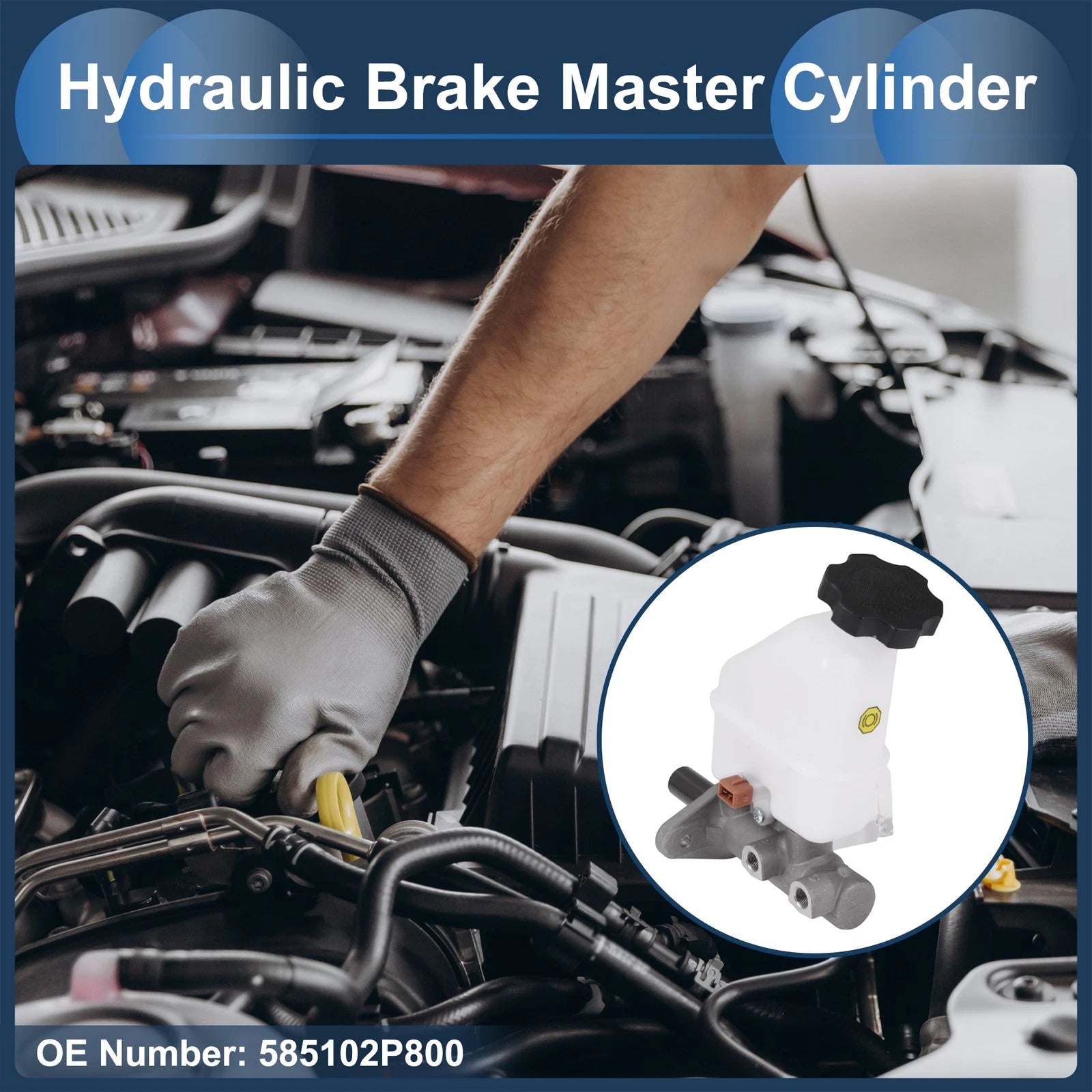 Brake Master Cylinder with Reservoir Replacement for Hyundai Santa Fe (2005–2012)