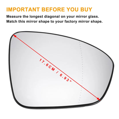 Right Side White Heated Mirror Glass for Renault Clio Megane