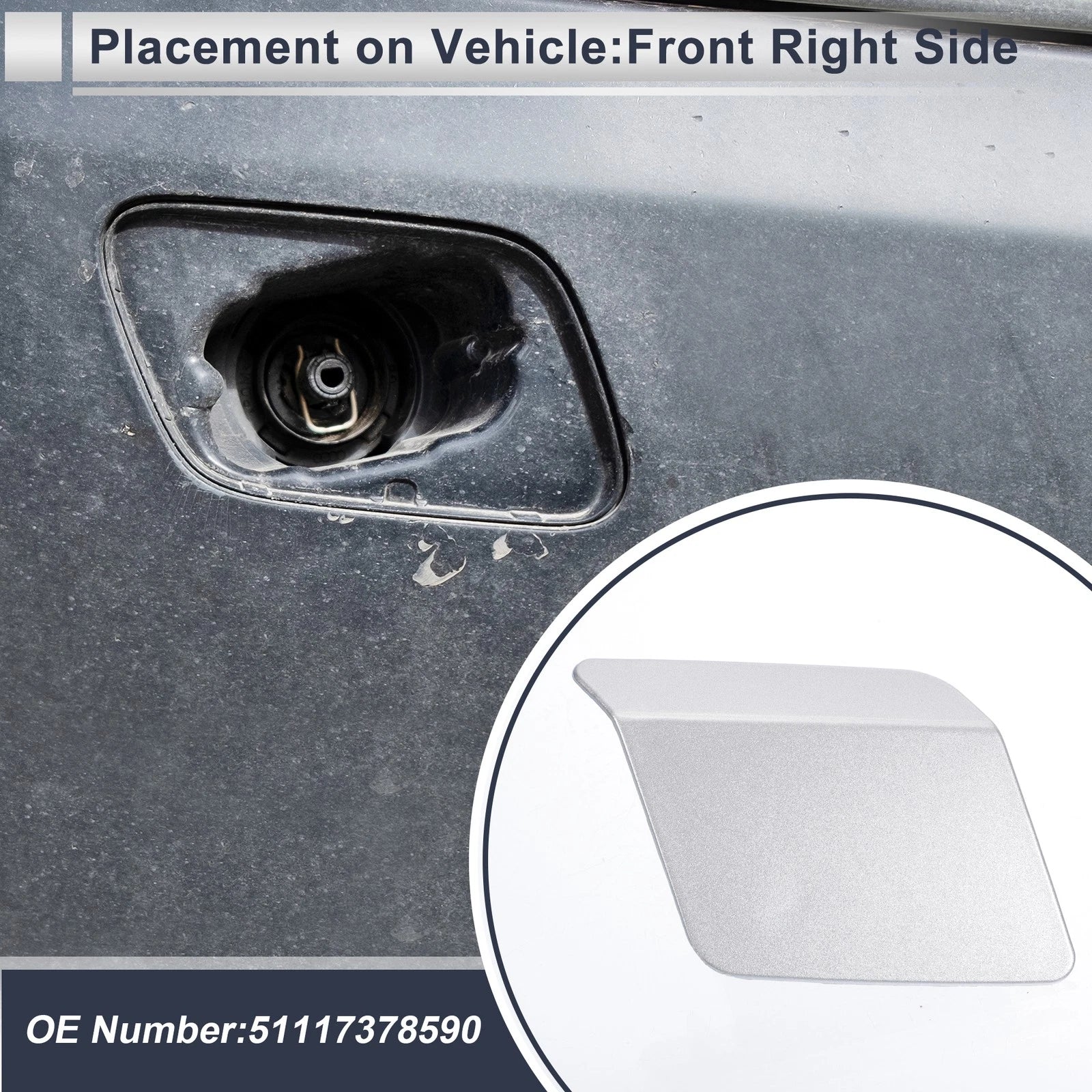 Front Right Bumper Headlight Washer Nozzle Cover Cap for BMW X5 (2019–2024)