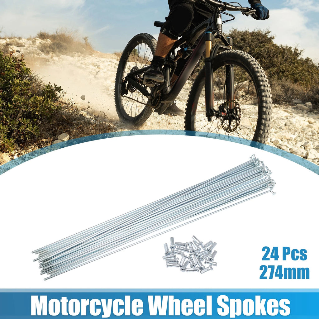 J Bend Spokes 24pc Galvanized with Nipples 274mm for Bicycle Wheel (2010–2020)