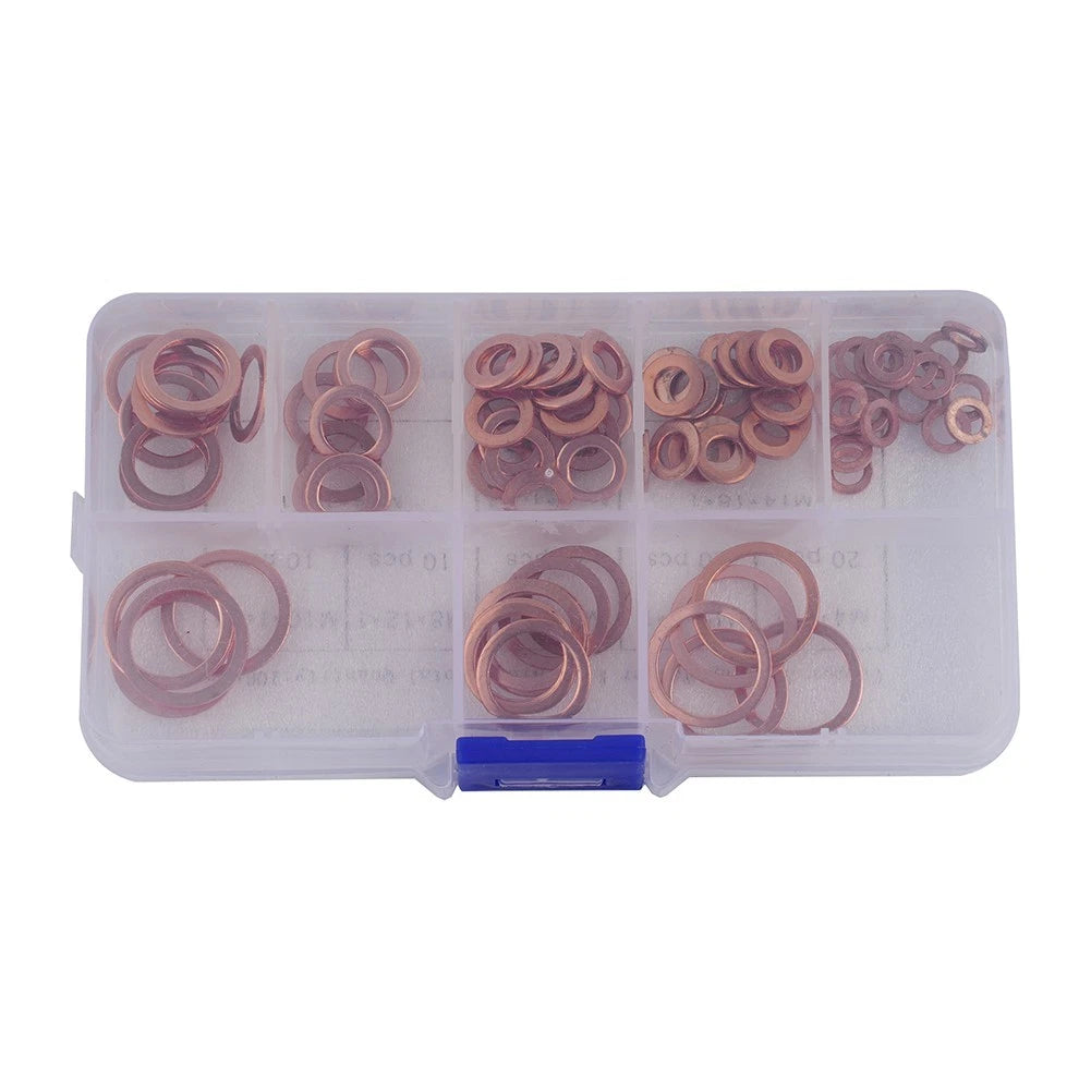 Set of 100 Copper Washers Flat Ring M4/M5/M6/M8/M10/M12/M14
