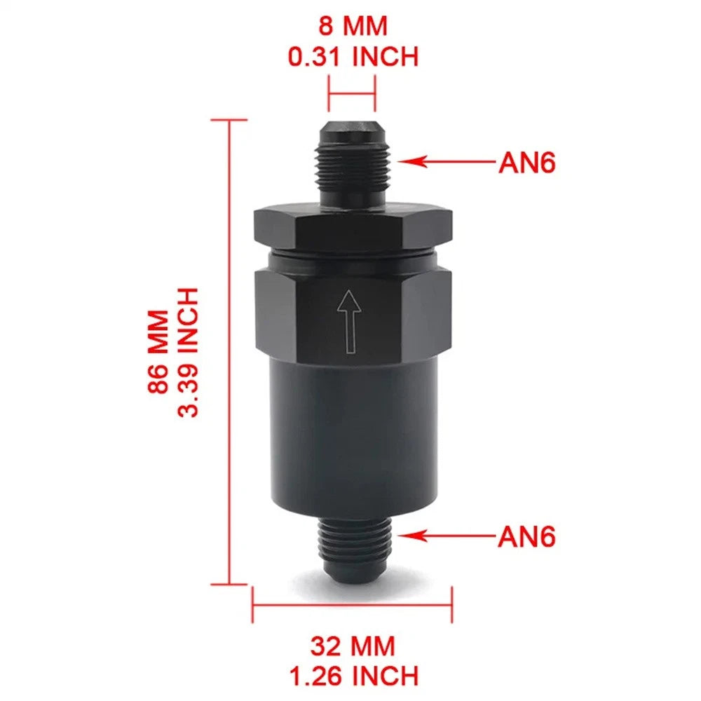 30 Micron Inline Fuel Filter 6AN for Universal Applications