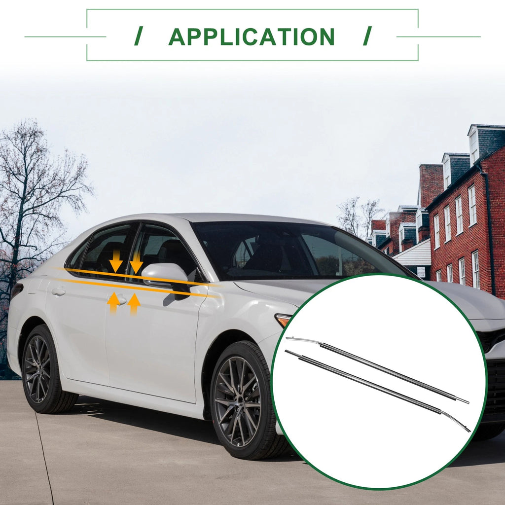 2pcs Front Left Right Window Weatherstrip Seal for Toyota Camry (2012–2014)