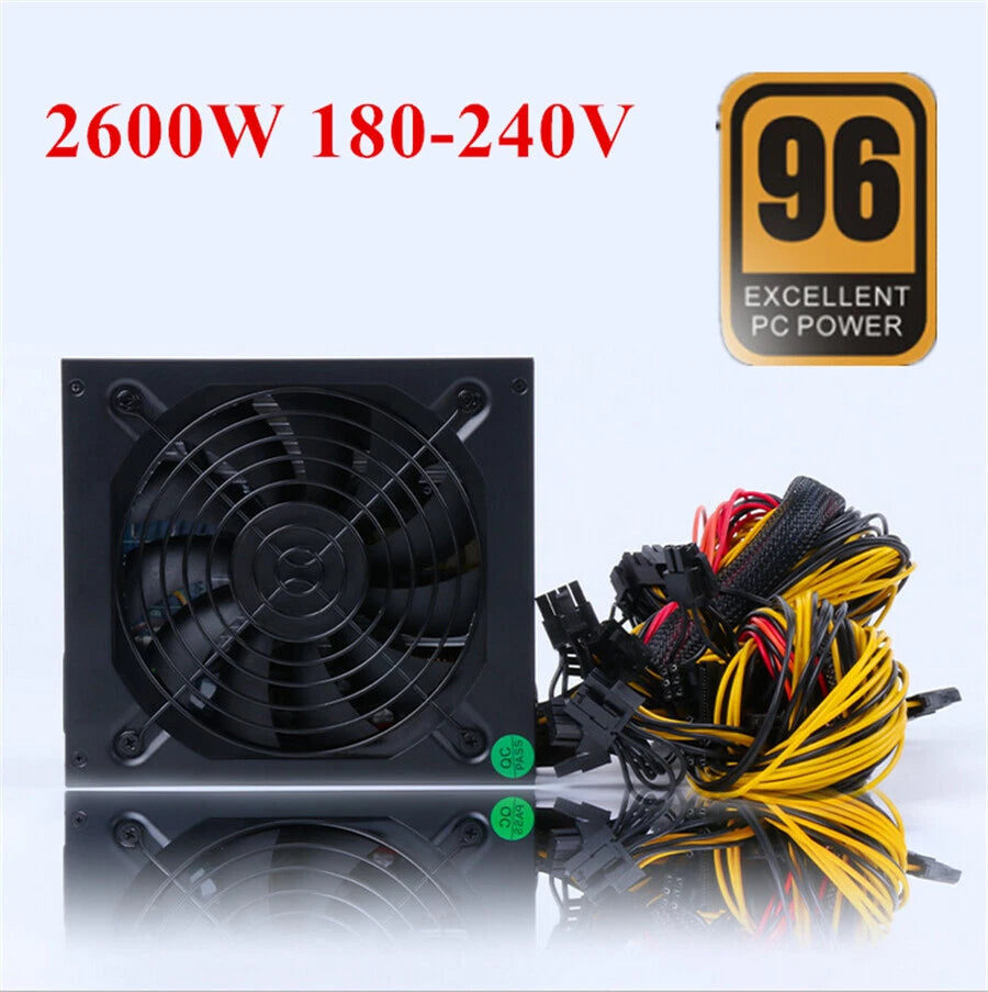2600W Modular Power Supply for 6/8 GPU Mining Rig (Ethereum)