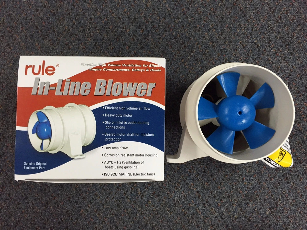 Rule In-Line Bilge Blower 100mm 12V Heavy Duty for Model 240 (RWB654)