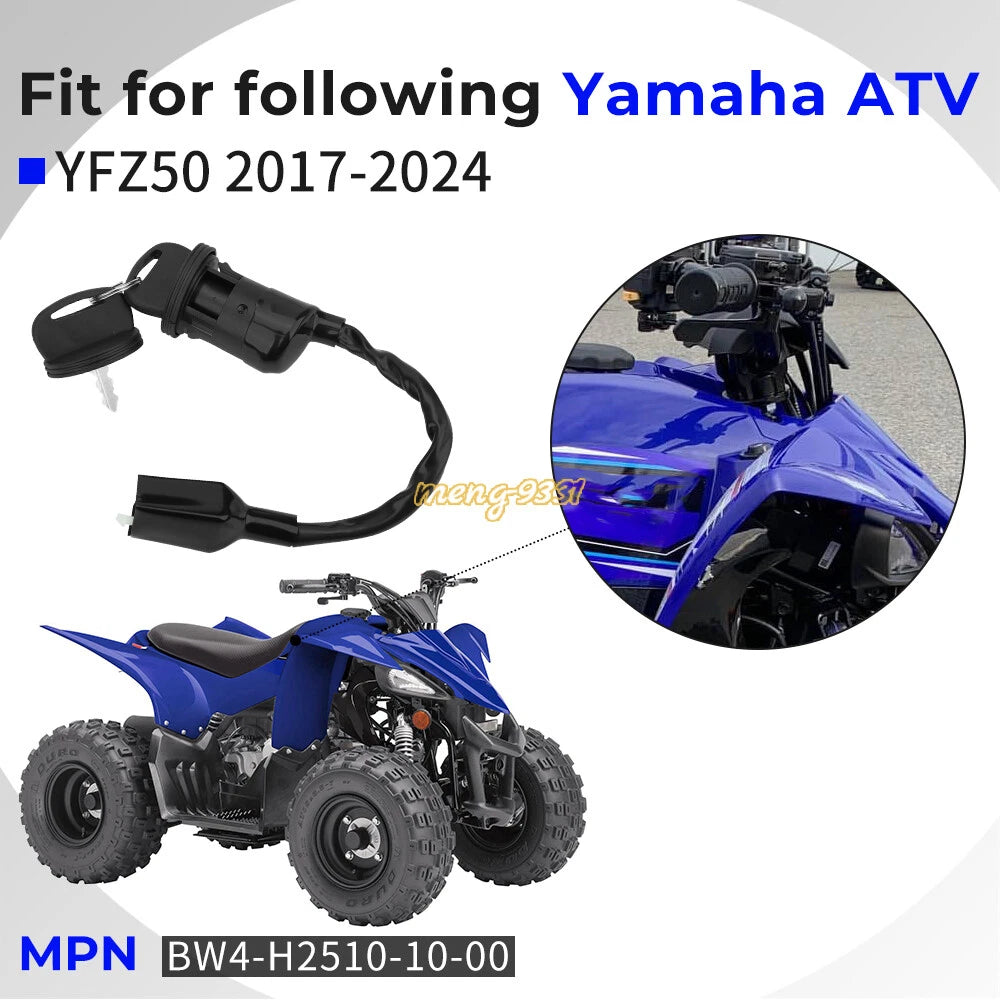 Ignition Switch with 2 Keys for Yamaha YFZ50 (2017–2024)