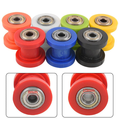 8mm 10mm Chain Roller Slider Tensioner Adjuster Pulley Wheel