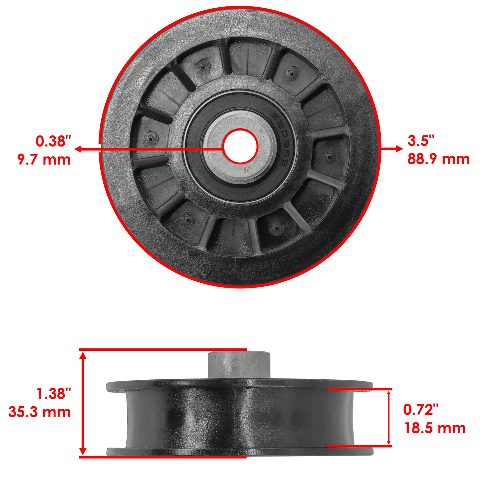 Idler Pulley Wheel Drive Flat Replacement for AYP LT2318 LT2323 (2005–2018)