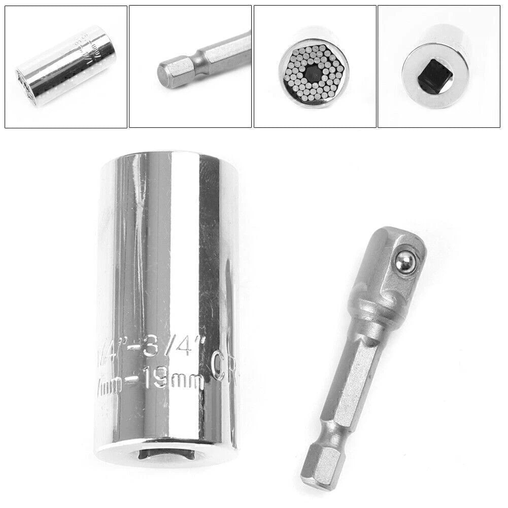 2X Universal Socket Wrench Set - Ratchet Tool Kit