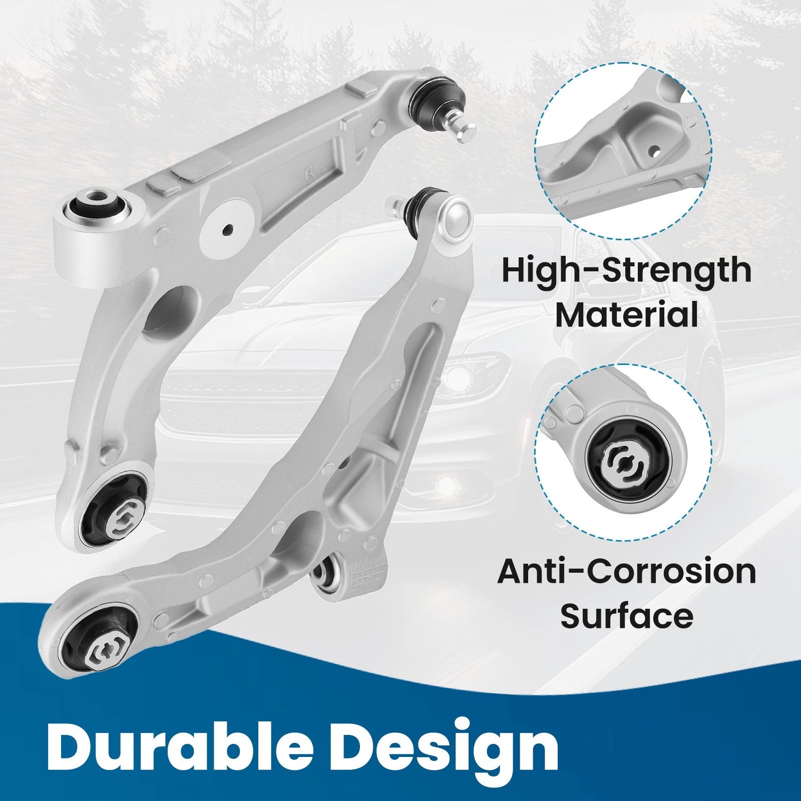 Front Lower Control Arms w/Ball Joint for Chrysler 200 (2015–2017)