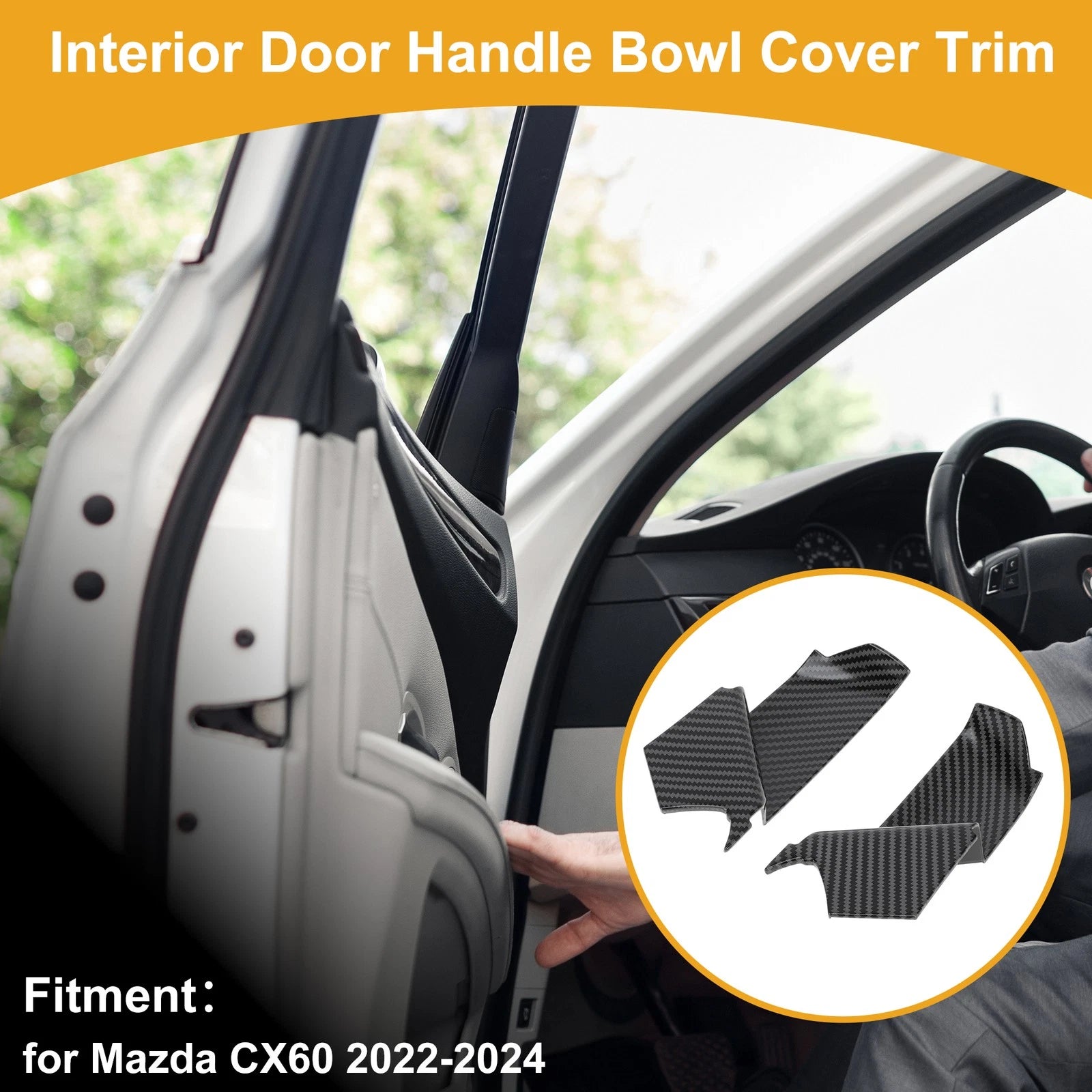 Interior Door Handle Bowl Cover Trim Replacement for Mazda CX60 2022–2024