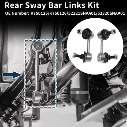 Set of 2 Rear Stabilizer Link Bushingless for Honda Civic (2006–2015)