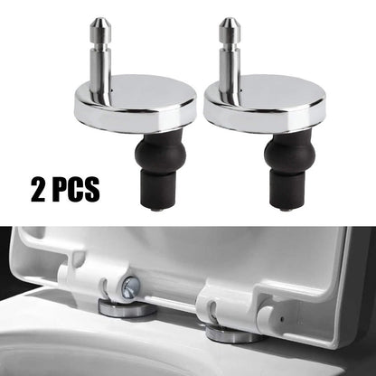 2X Heavy Duty Toilet Seat Hinges Black & Silver Quick Release