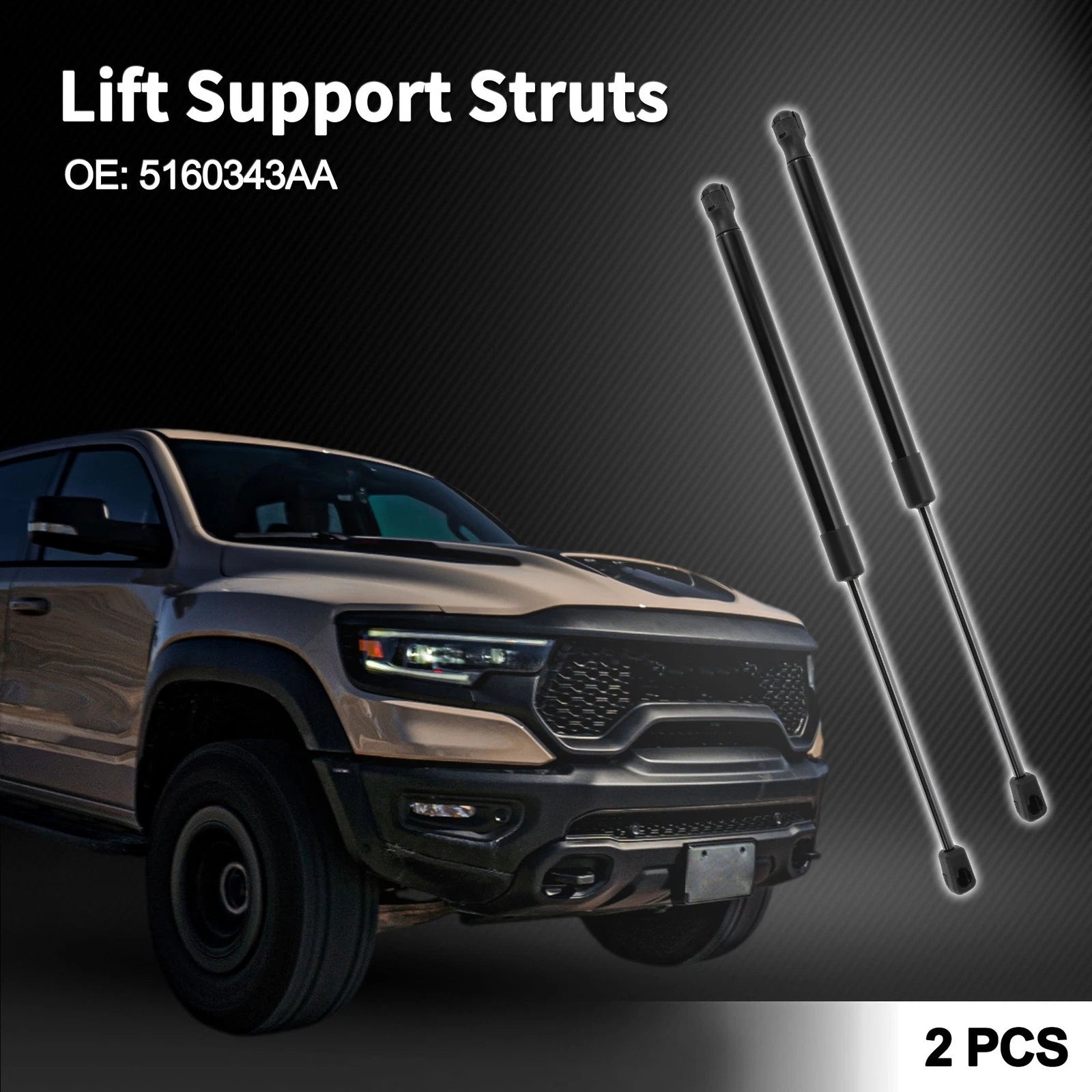 Front Hood Lift Supports Struts Replacement for Ram 1500 (2012–2018)