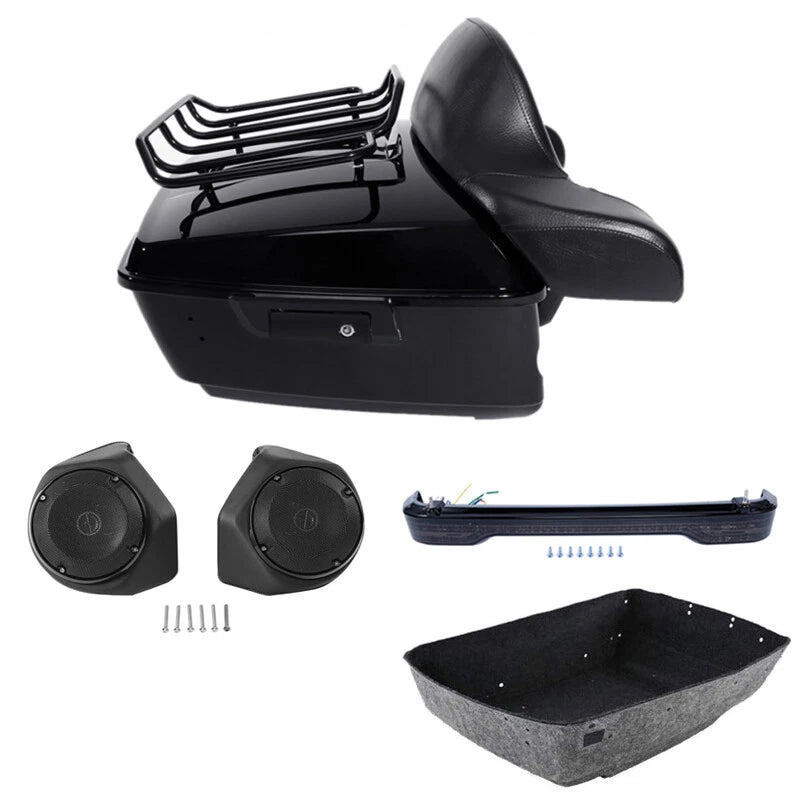 Trunk Backrest Pad Rack Light Speakers for Harley Touring FLHT (2014–2026)